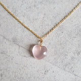 pink gemstone love healing necklace