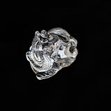 Hand Carved Clear Quartz Dragon: Feng Shui Decor Gift