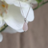 Rose Quartz Necklace Gold or Silver – Minimal Healing Jewelry for Love & Calm