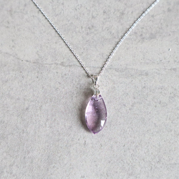 Amethyst Pendant Necklace Sterling Silver | Healing Crystal Jewelry | February Birthstone Gift