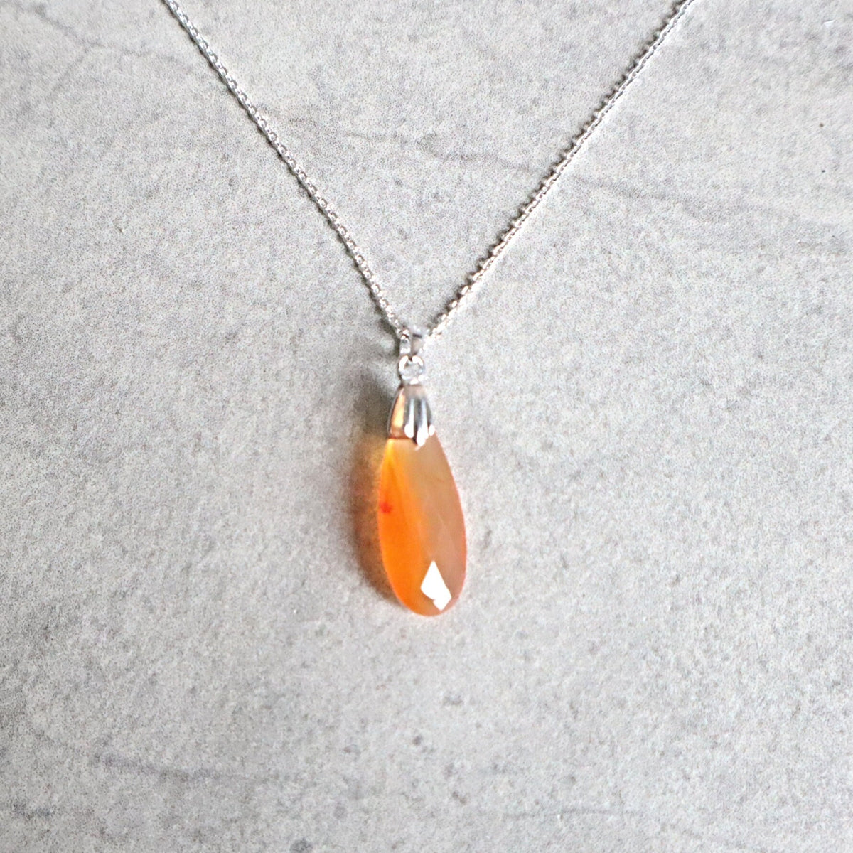 Carnelian Necklace Sterling silver