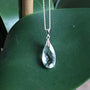 Clear Quartz Teardrop Pendant Necklace | Sterling Silver or Gold Vermeil
