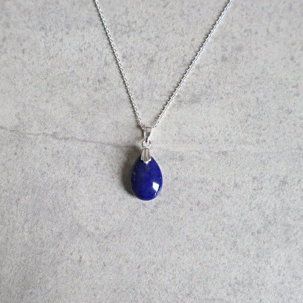 Lapis Pendant Necklace Sterling Silver