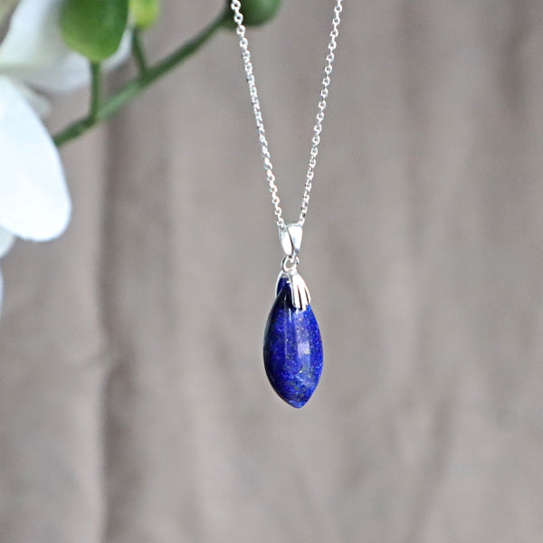 Lapis Lazuli Necklace Sterling Silver Pendant