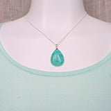 Russian Amazonite Pendant Necklace Sterling Silver for women