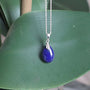 Lapis Drop Pendant Necklace Sterling Silver