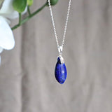Lapis Pendant Necklace Sterling Silver Throat Chakra
