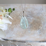 Aquamarine Pendant Necklace Sterling Silver