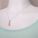 Citrine Pendant Necklace Sterling Silver solar plexus chakra