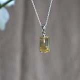 Citrine Pendant Necklace Sterling Silver solar plexus chakra