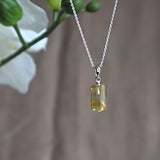 Citrine Pendant Necklace Sterling Silver solar plexus chakra