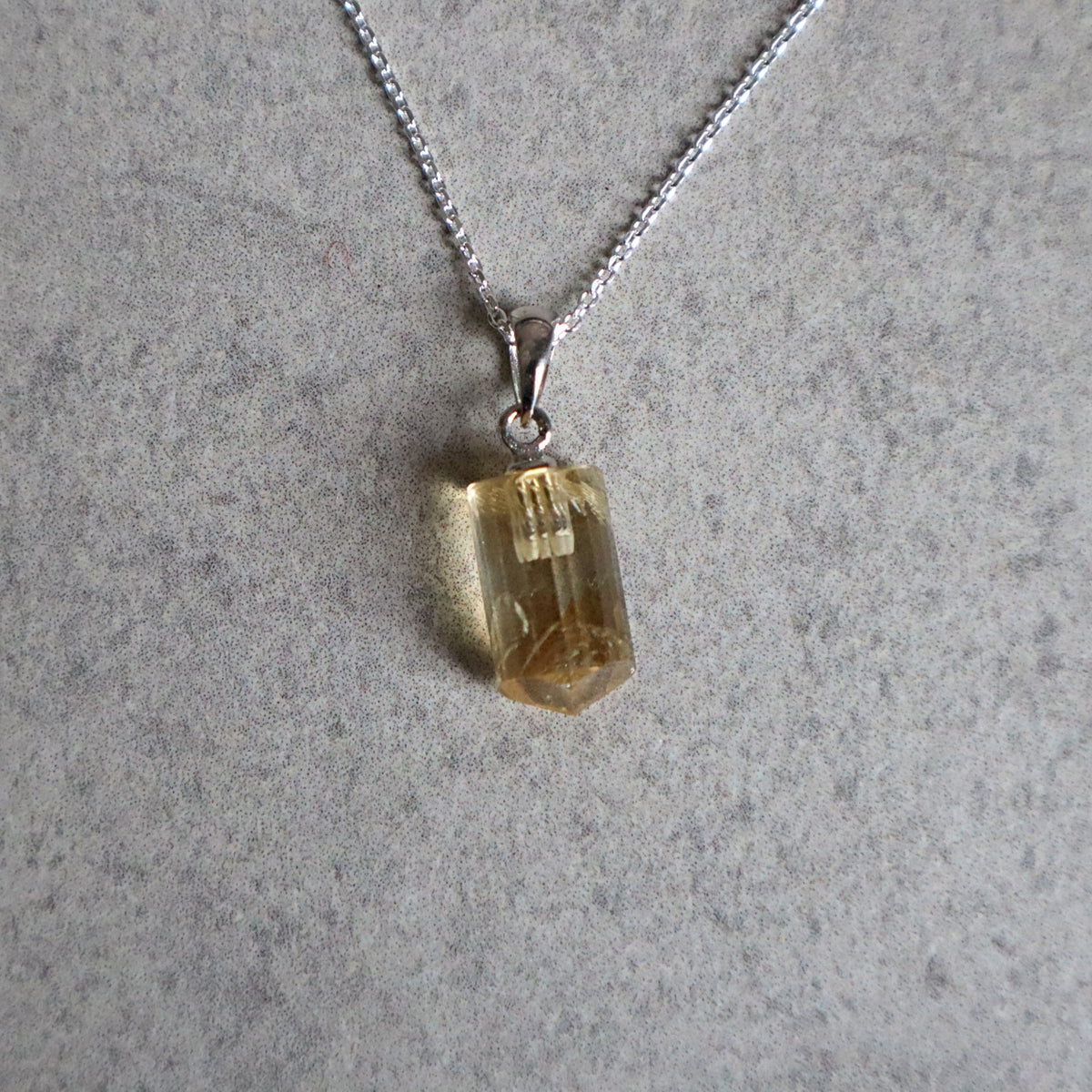 Citrine Pendant Necklace Sterling Silver solar plexus chakra