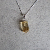 Citrine Pendant Necklace Sterling Silver solar plexus chakra