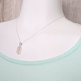 Rose Quartz Pendant Necklace Sterling Silver