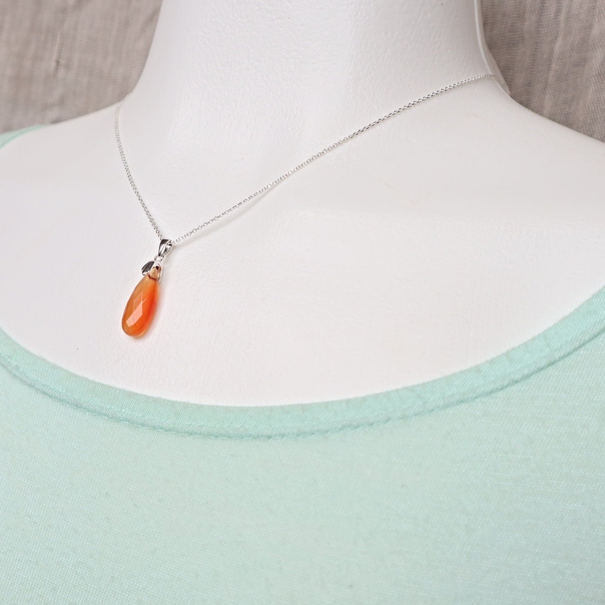 Carnelian Necklace Sterling silver