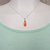 Carnelian Pendant Necklace | Sterling Silver, Confidence Crystal