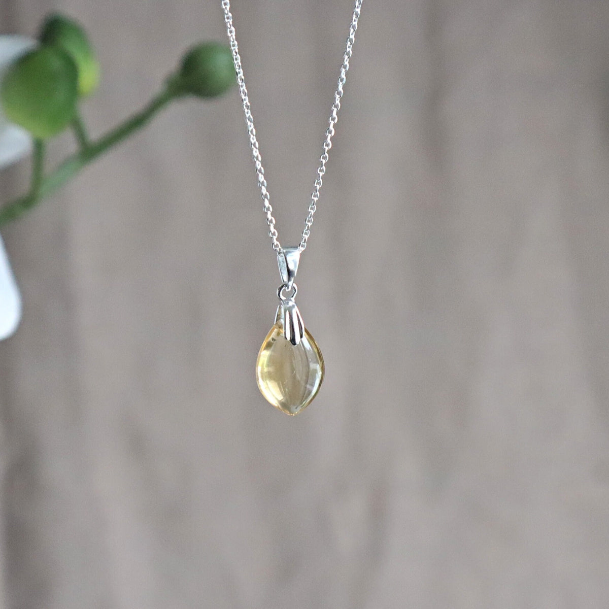 Citrine pendant necklace in sterling silver