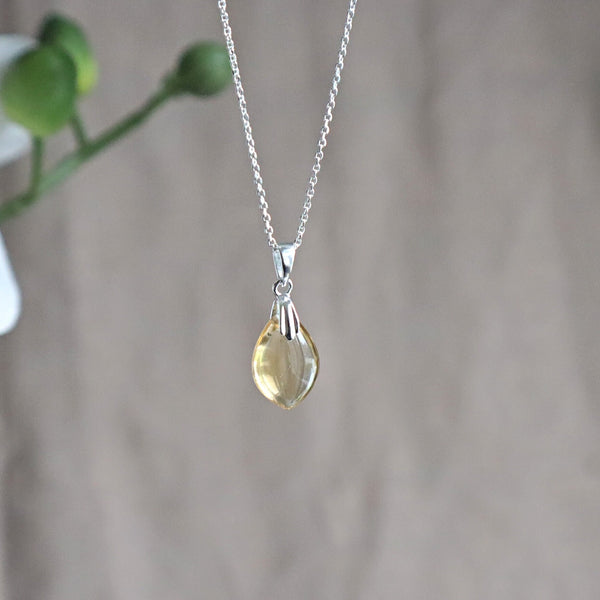 Citrine pendant necklace in sterling silver