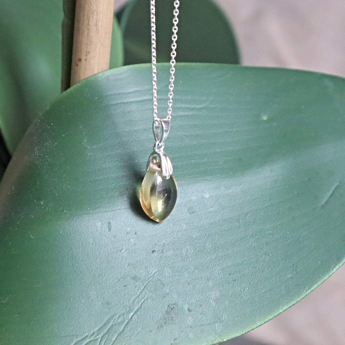 Citrine pendant necklace in sterling silver