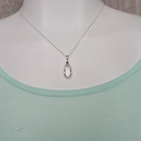 Clear Quartz Teardrop Pendant Necklace | Sterling Silver or Gold Vermeil