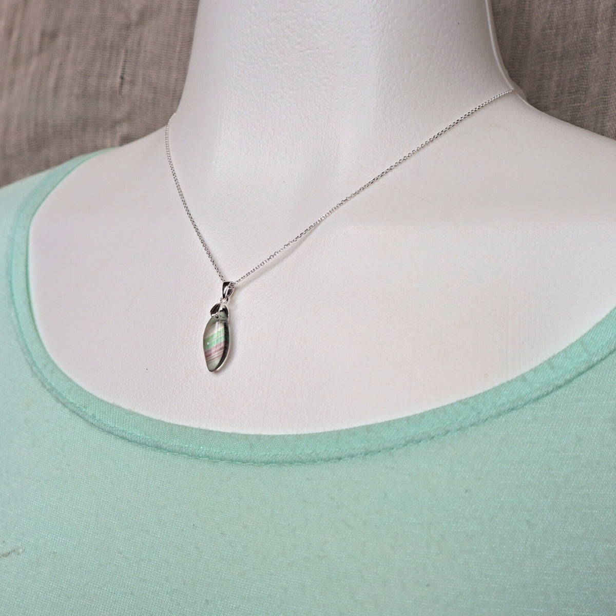 Fluorite Necklace Sterling silver