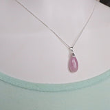 Kunzite Necklace Sterling Silver
