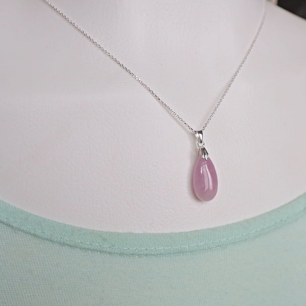 Kunzite Necklace Sterling Silver