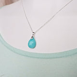 Peruvian Amazonite Pendant Necklace Sterling Silver for Women