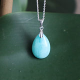 Peruvian Amazonite Pendant Necklace Sterling Silver for Women