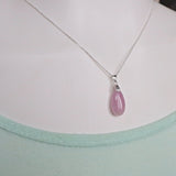 Kunzite pendant, sterling silver