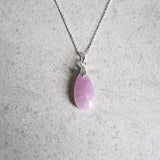 Kunzite pendant, sterling silver