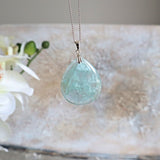 Aquamarine Pendant Necklace Sterling Silver