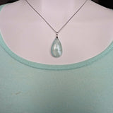 Aquamarine Pendant Necklace Sterling Silver