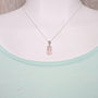 Rose Quartz Pendant Necklace Sterling Silver