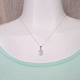 Genuine Opal Pendant Necklace Sterling Silver
