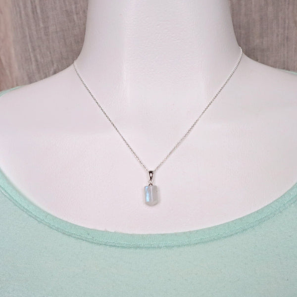 Genuine Opal Pendant Necklace Sterling Silver