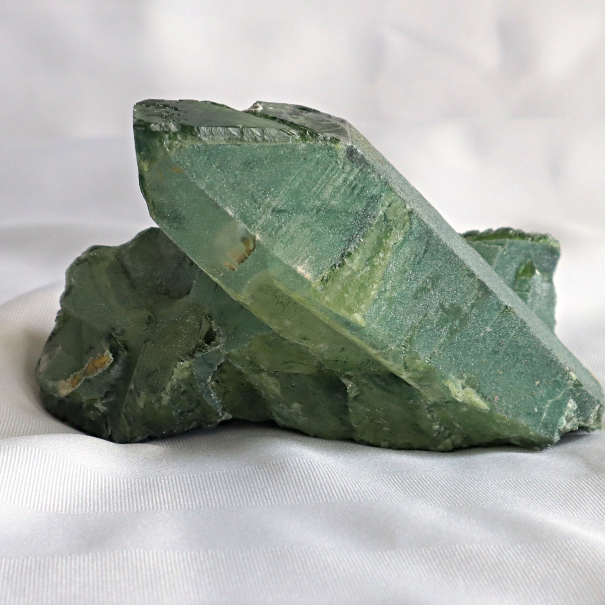 Raw Green Quartz Crystal Cluster Ghost Phantom, G2