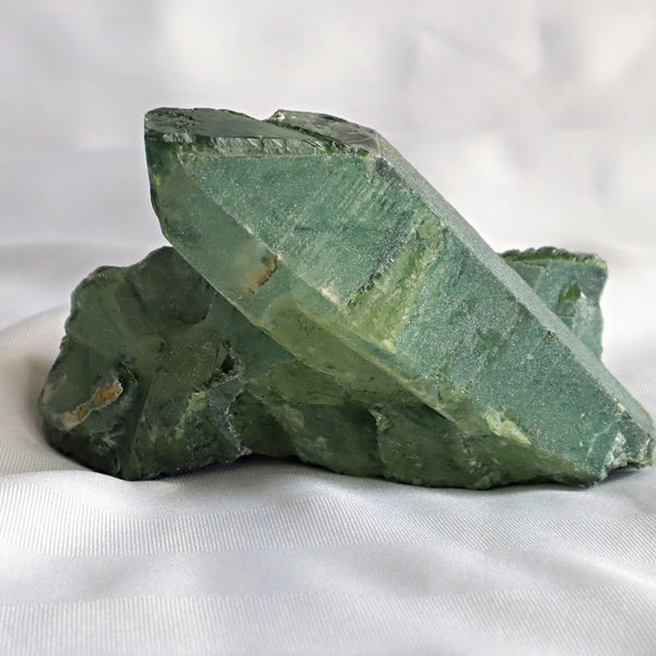 Raw Green Quartz Crystal Cluster Ghost Phantom, G2