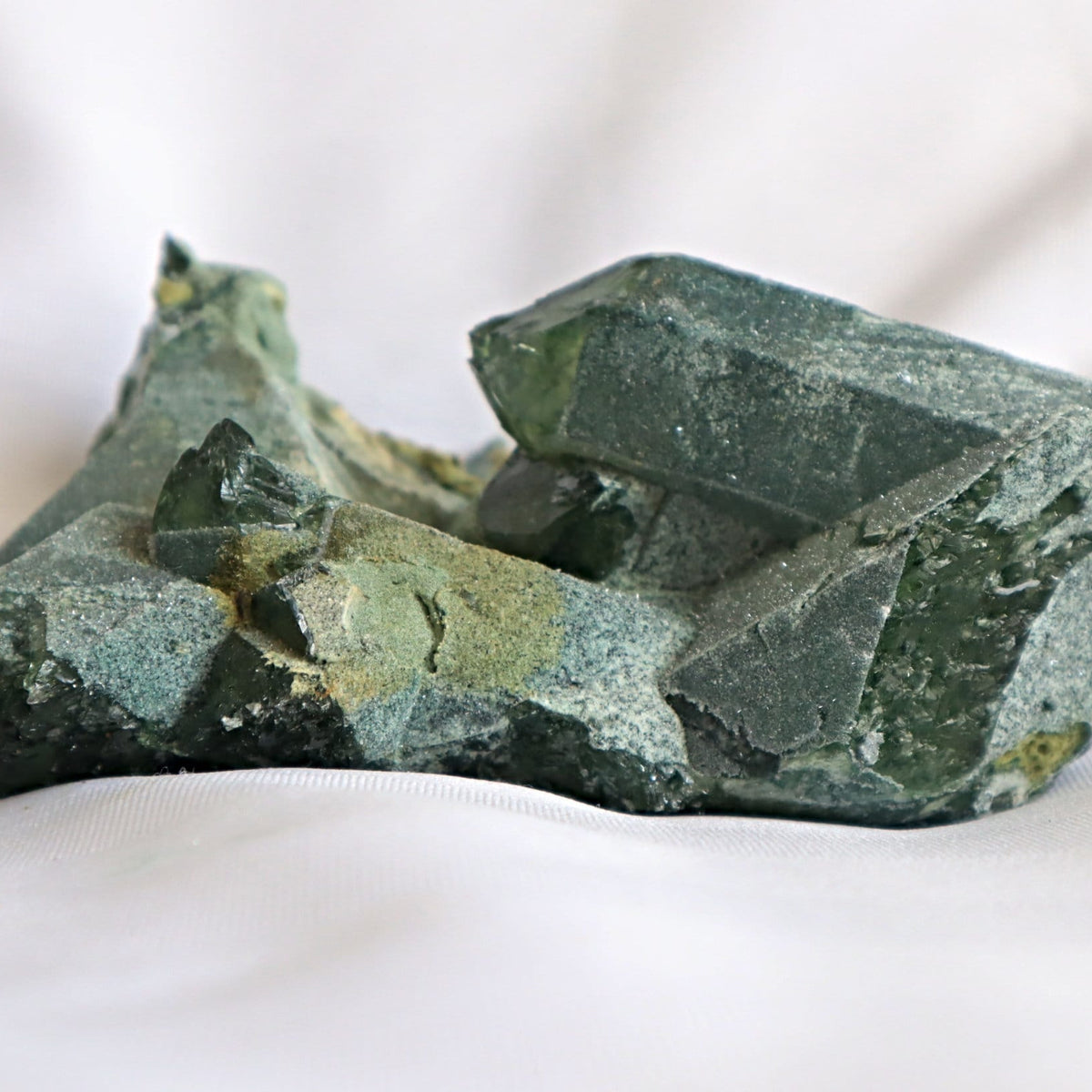 Raw Green Quartz Crystal Cluster Ghost Phantom, G5