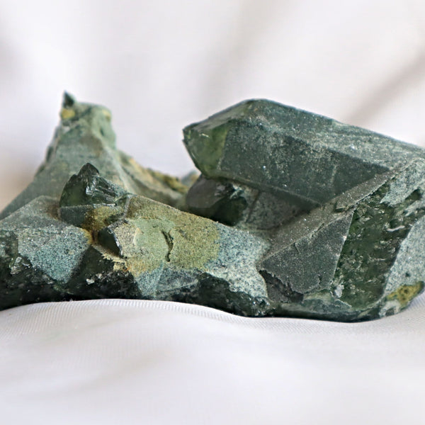 Raw Green Quartz Crystal Cluster Ghost Phantom, G5