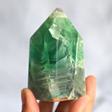 Snowflake Feather Fluorite Tower, Silk Fluorite Obelisk Point, FTF