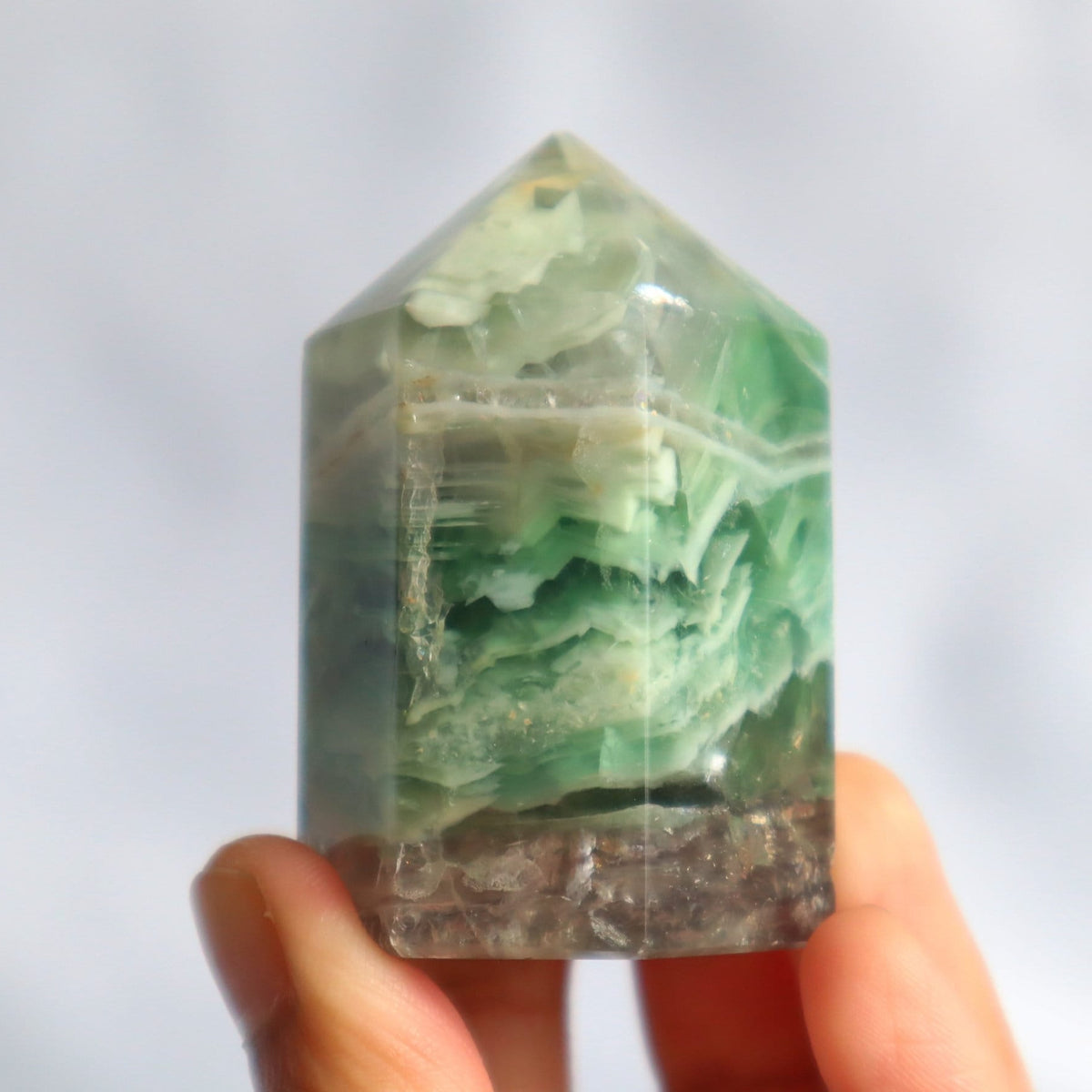 Snowflake Feather Fluorite Tower