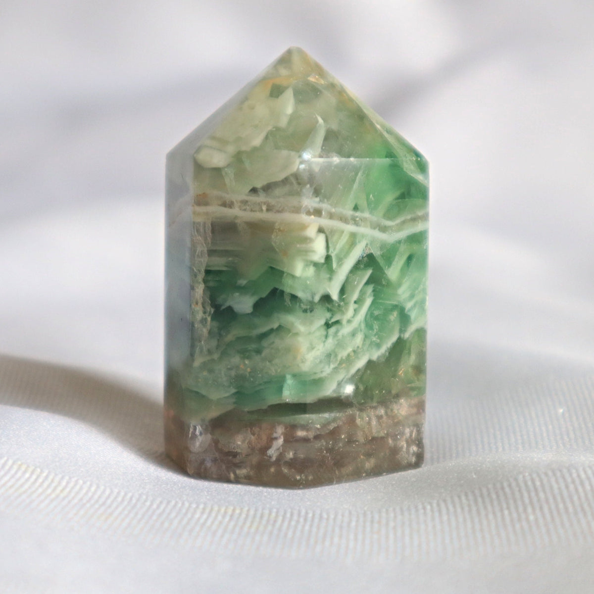 Snowflake Feather Silk Fluorite Tower