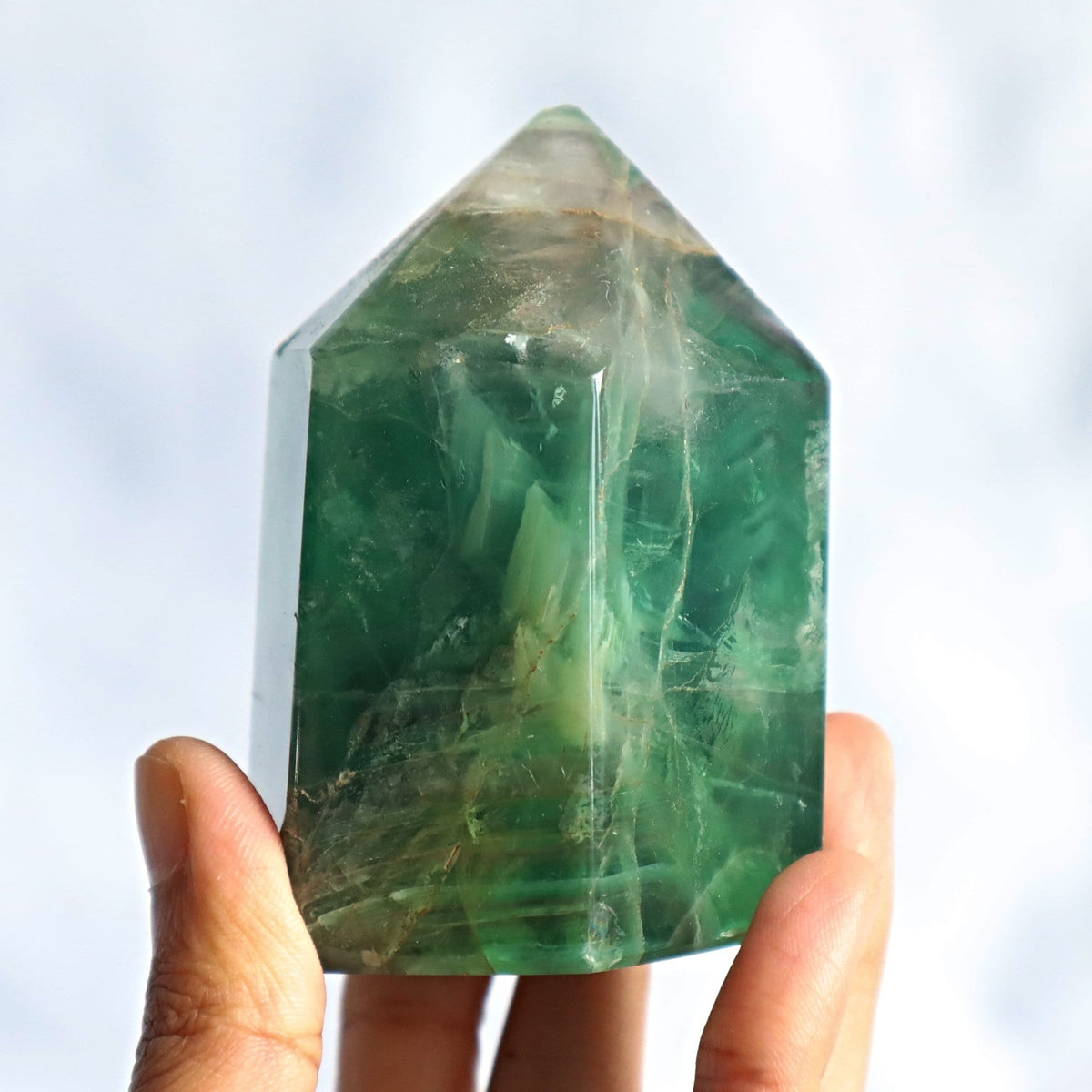 Green Feather Fluorite Tower