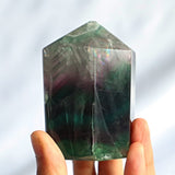 Snowflake Feather Fluorite Point Tower: Metaphysical Crystal Obelisk