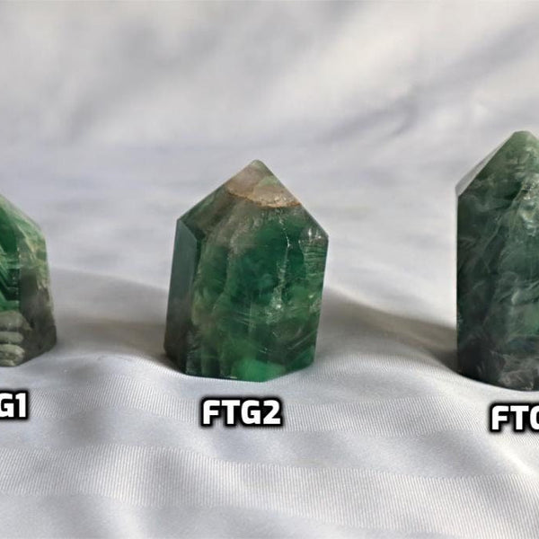 Feather Fluorite Tower, Silk Fluorite Obelisk Point, FTG