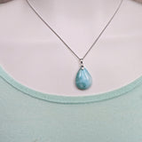 Larimar Pendant Necklace Sterling Silver