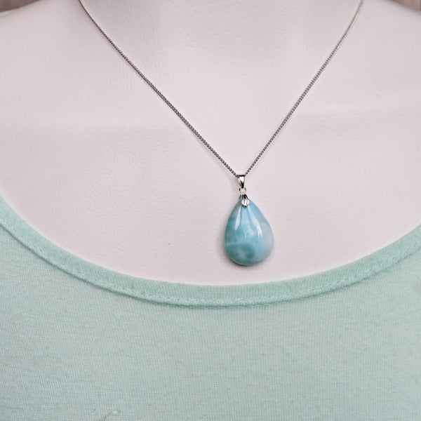 Larimar Pendant Necklace Sterling Silver