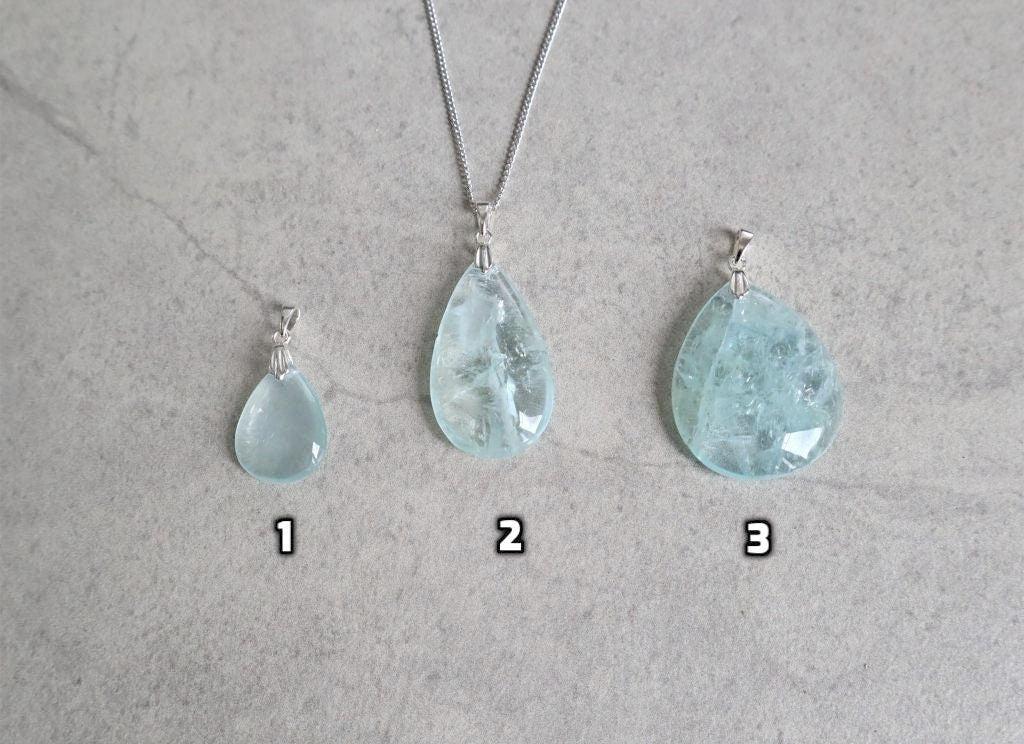 Aquamarine Necklace Sterling Silver