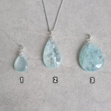 Aquamarine Necklace Sterling Silver